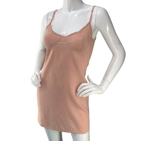 Fleur Du Mal Womens Size S Slip Dress Silk Short Double Scoop Adjustable Pink - Picture 1 of 15